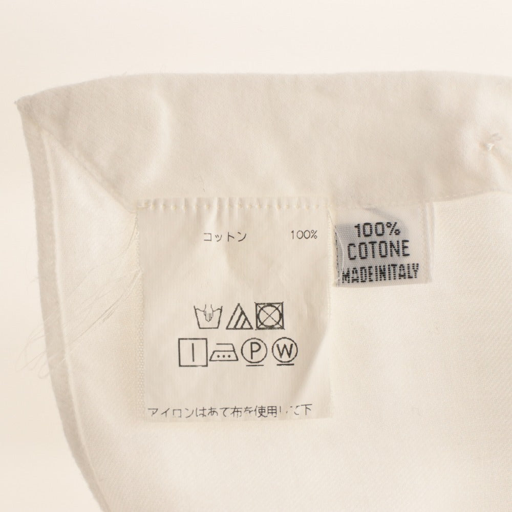 ■ Finamore フィナモレ シャツ トップス 襟 長袖 ボタン 無地 コットン メンズ 14 1/2 ホワイト系