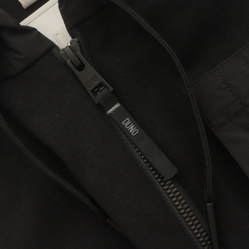 ■ DUNO Jacket Parka Outerwear Zipper Pocket Hooded Solid Men's 46 Black