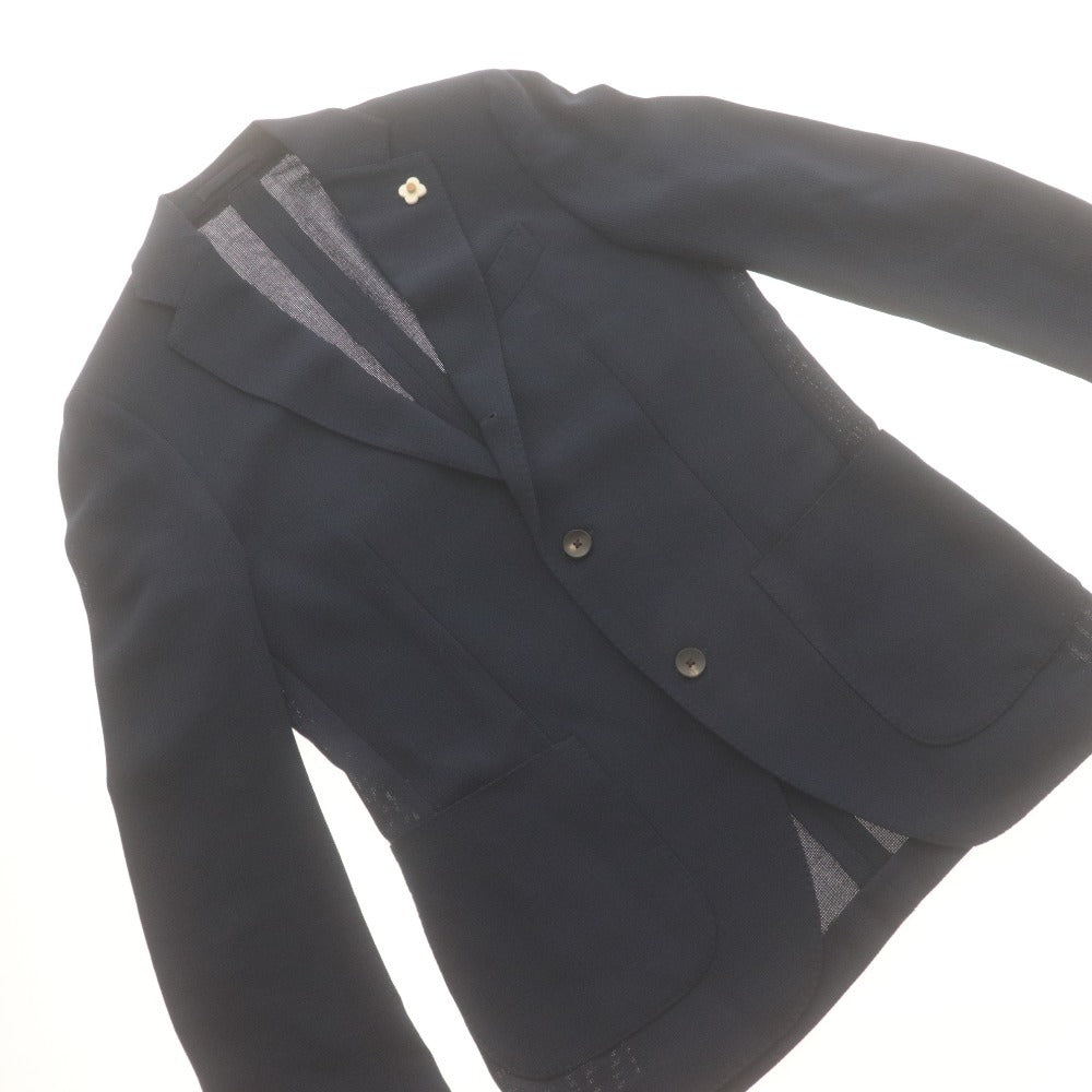 ■ LARDINI ラルディーニ ジャケット アウター ボタン ポケット 無地 ワンポイント メンズ 44 ネイビー系
