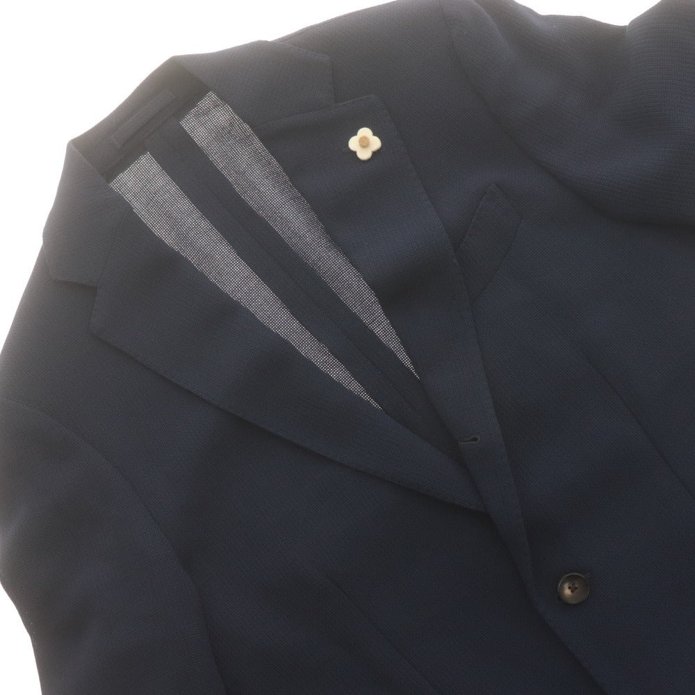■ LARDINI ラルディーニ ジャケット アウター ボタン ポケット 無地 ワンポイント メンズ 44 ネイビー系