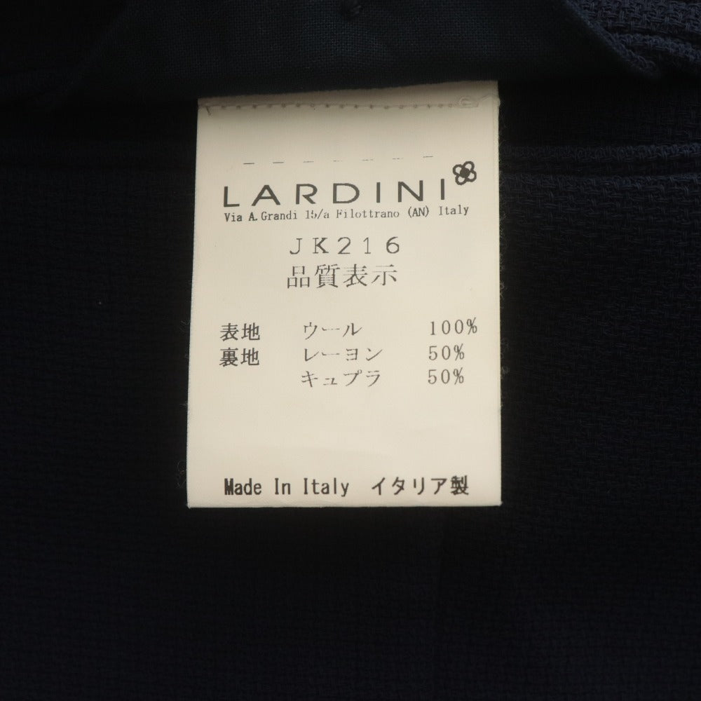 ■ LARDINI ラルディーニ ジャケット アウター ボタン ポケット 無地 ワンポイント メンズ 44 ネイビー系