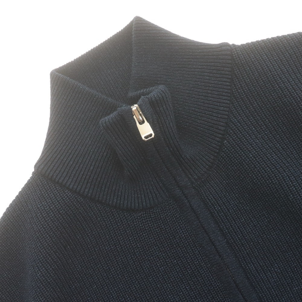 ■ +CLOTHET クロスクローゼット ニット カーディガン アウター 長袖 ジップアップ ポケット 無地 メンズ 2 ネイビー系