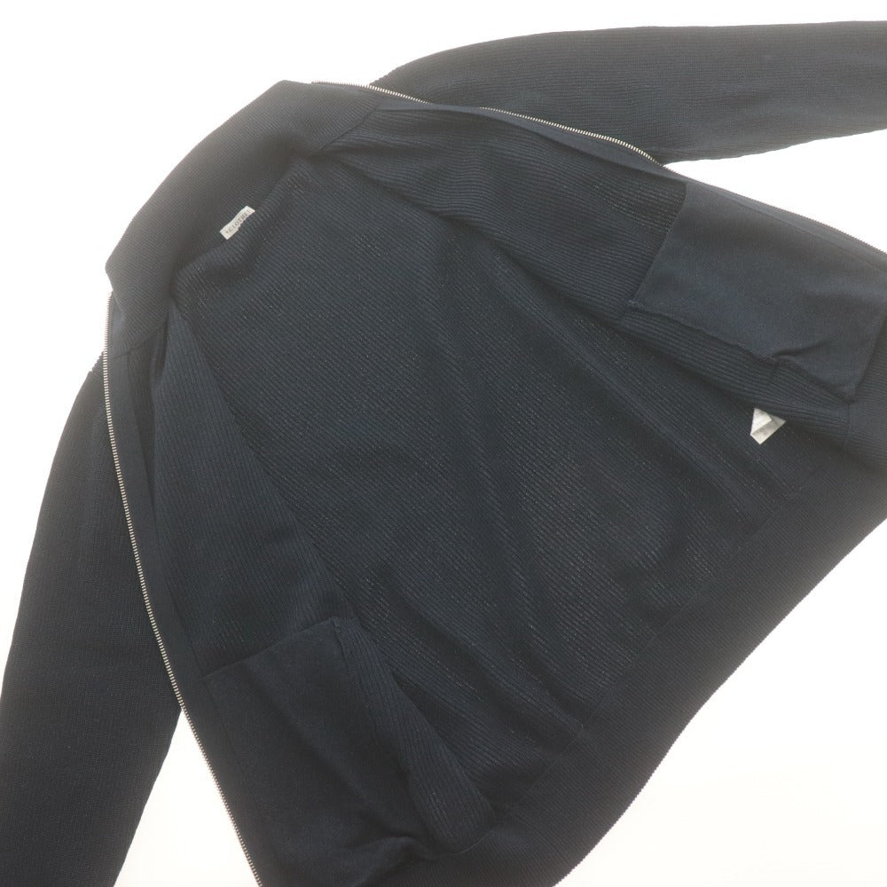 ■ +CLOTHET クロスクローゼット ニット カーディガン アウター 長袖 ジップアップ ポケット 無地 メンズ 2 ネイビー系