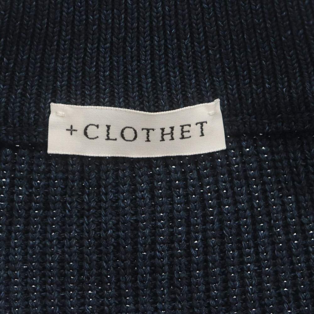 ■ +CLOTHET クロスクローゼット ニット カーディガン アウター 長袖 ジップアップ ポケット 無地 メンズ 2 ネイビー系