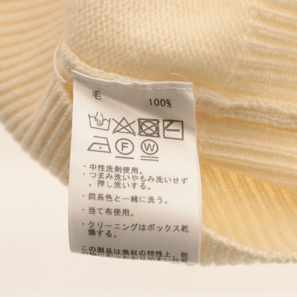 ■ BEAMS ビームス ニット シャツ トップス 丸首 長袖 無地 メンズ 48 アイボリー系