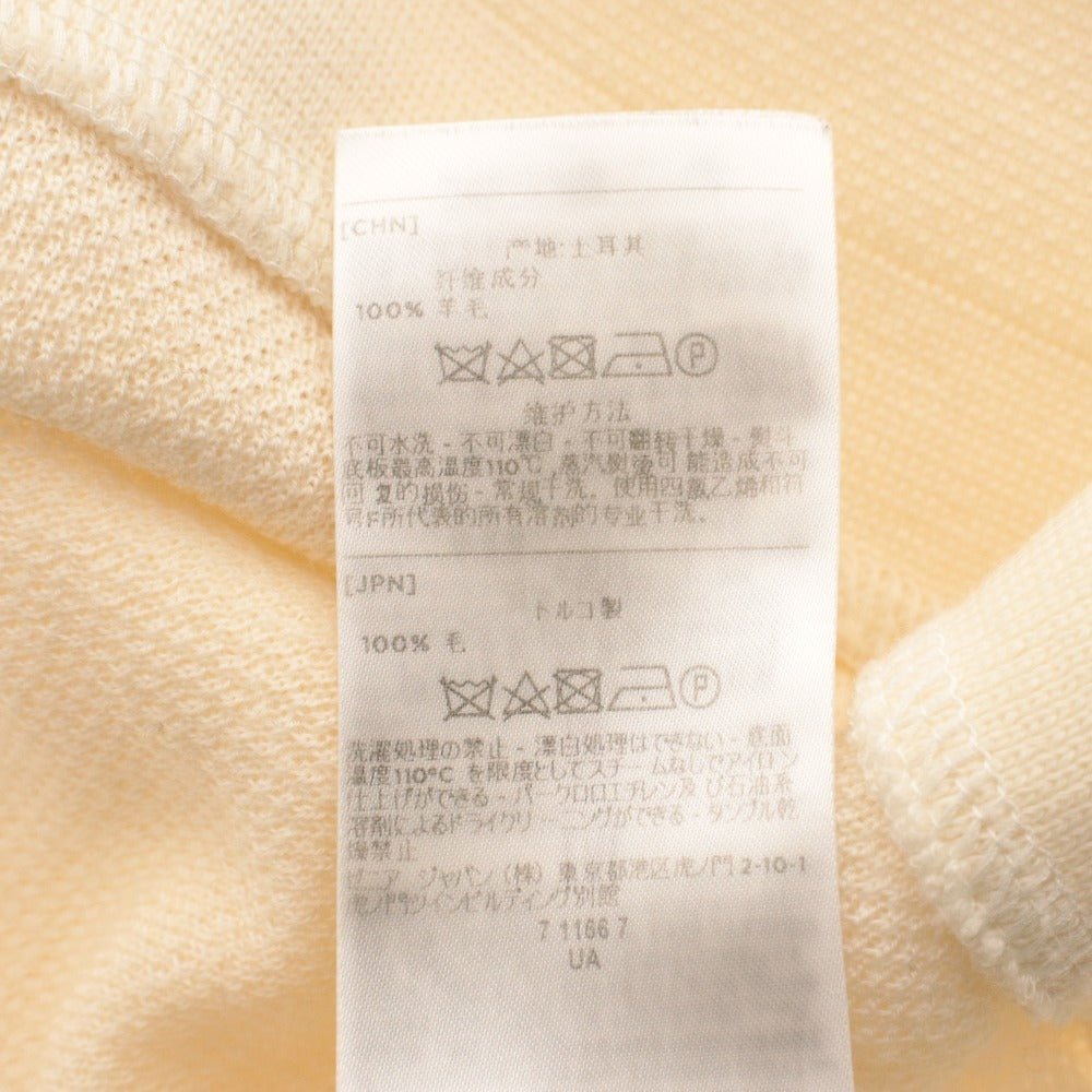 ■ Ermenegildo Zegna エルメネジルド・ゼニア ニット シャツ トップス HIGH PERFORMANCE 丸首 長袖 無地 メンズ XS アイボリー系
