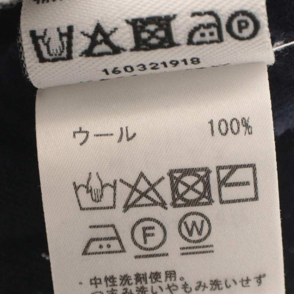 ■ BEAMS ビームス ニット シャツ トップス 丸首 長袖 無地 メンズ 46 ネイビー系