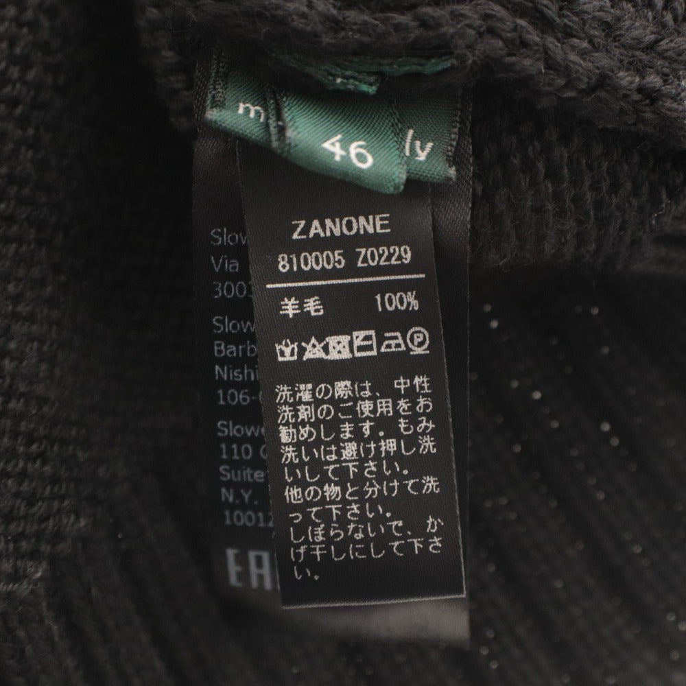■ ZANONE ザノーネ ニット トップス タートルネック 長袖 無地 メンズ 46 ブラック系