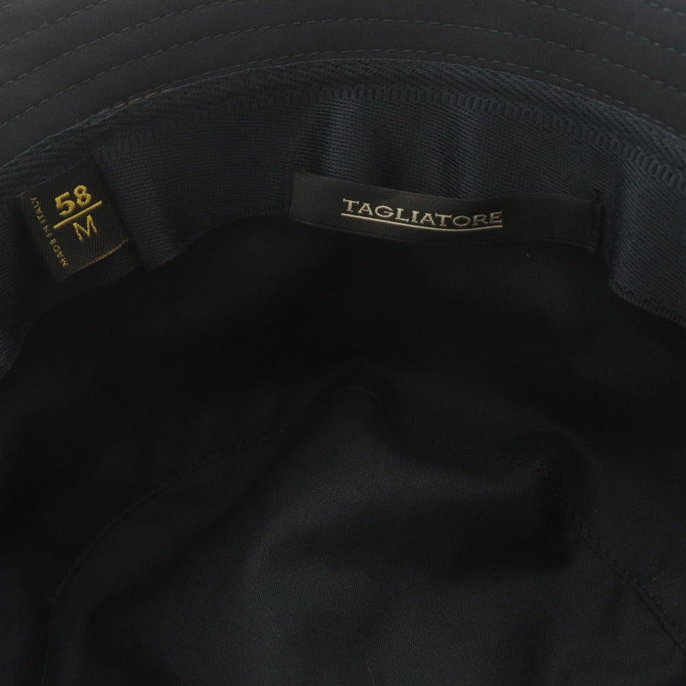 ■ TAGLIATORE タリアトーレ 帽子 キャップ ハット 無地 ワンポイント イタリア製 メンズ レディース 58 M ブラック系