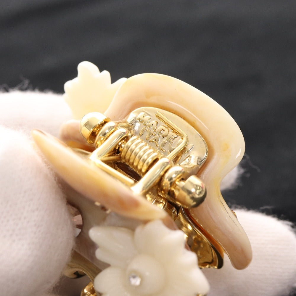 ■ アッカ ヘアクリップ ヘアアクセサリー 花 ラインストーン 2点セット まとめ売り レディース ホワイト ベージュ 付属品付き