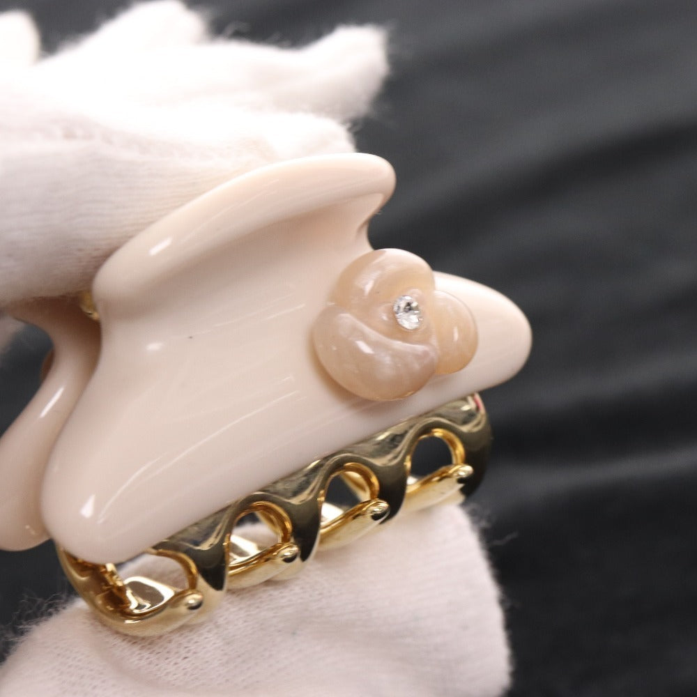 ■ アッカ ヘアクリップ ヘアアクセサリー 花 ラインストーン 2点セット まとめ売り レディース ホワイト ベージュ 付属品付き