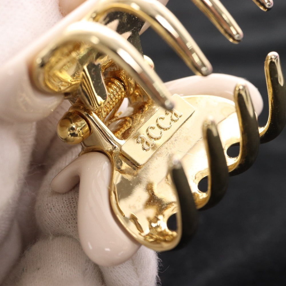 ■ アッカ ヘアクリップ ヘアアクセサリー 花 ラインストーン 2点セット まとめ売り レディース ホワイト ベージュ 付属品付き