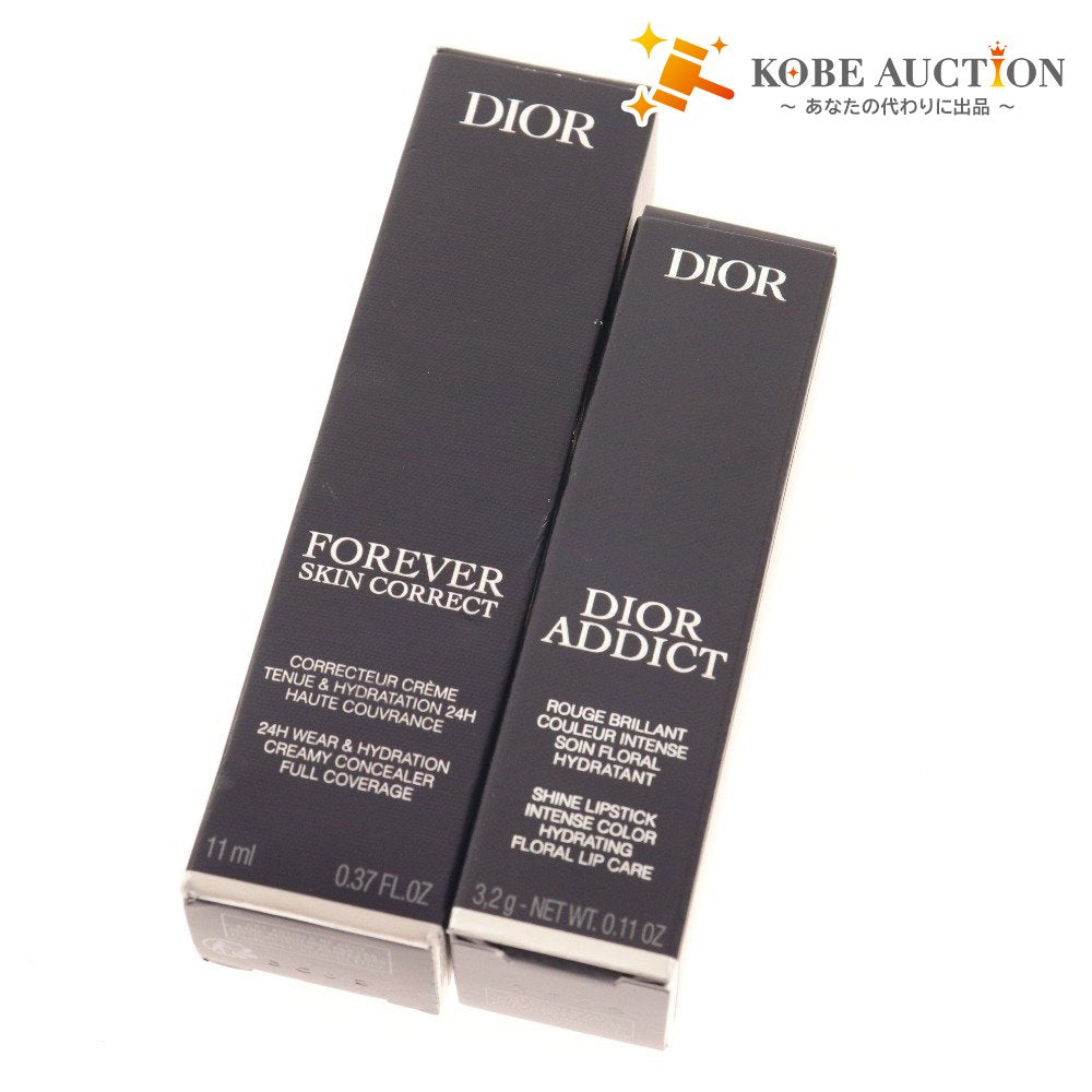 ■ Dior Cosmetics 2-piece set bundle sale Concealer Lipstick Forever Skin Correct Addict Box included Unused