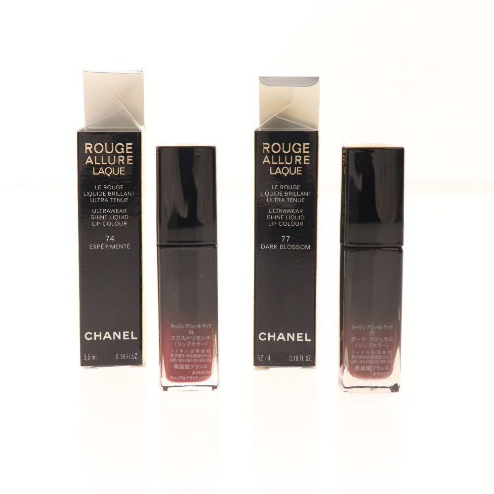 ■ Chanel Cosmetics Lipstick 2-piece set bulk sale Rouge Allure Lacquer 74 77 5.5ml Boxed Unused