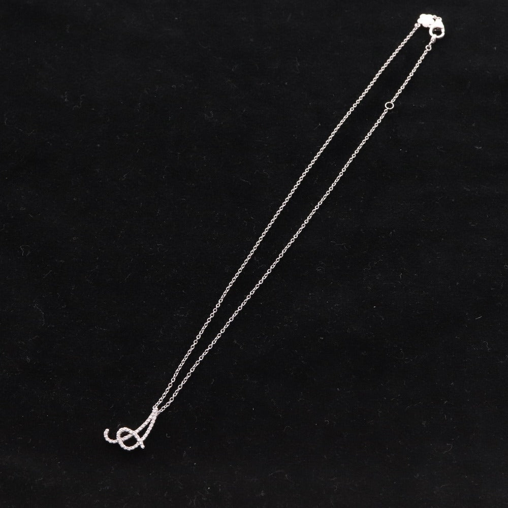 ■ ポンテヴェキオ ネックレス アクセサリー イニシャルA K18WG レディース 3.6g ホワイトゴールド 箱付き