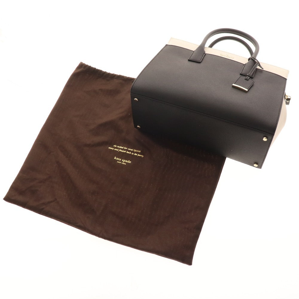 ■ ケイトスペード ハンドバッグ ショルダーバッグ PXRU5931 鞄 カウレザー バイカラー レディース ブラック ホワイト 付属品付き 未使用