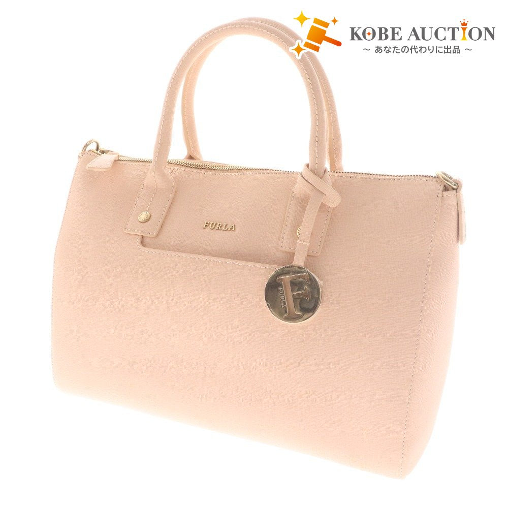■ フルラ ショルダーバッグ ハンドバッグ 鞄 ロゴチャーム レディース ピンク 袋付き