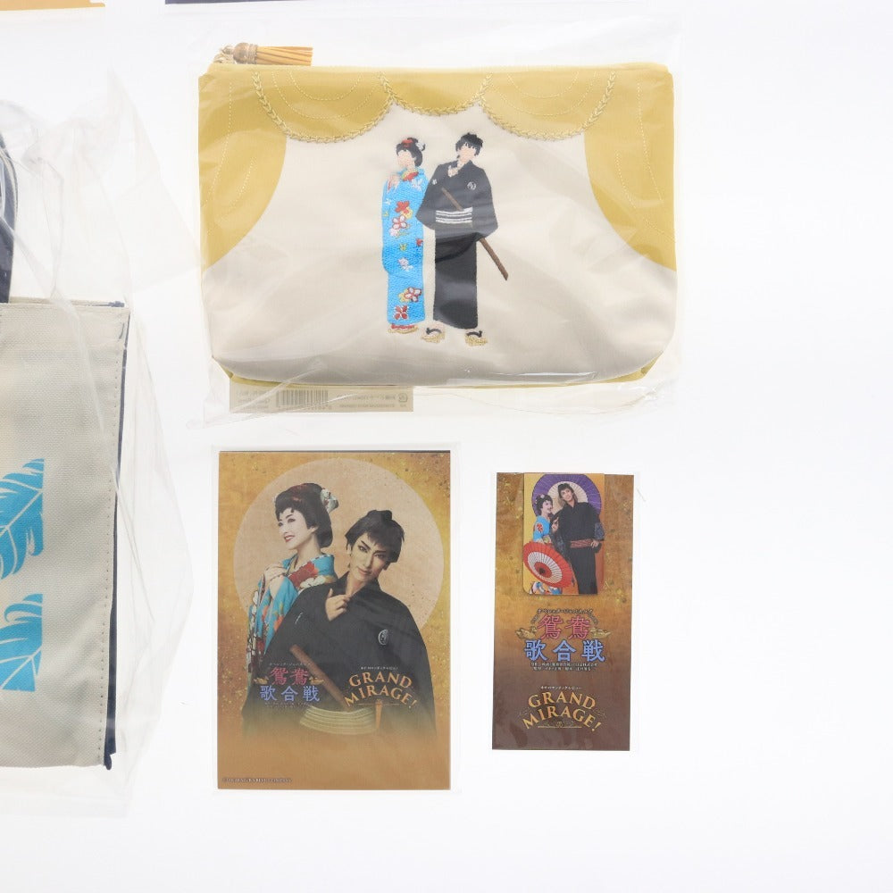 ■ Takarazuka Revue Flower Troupe Mandarin Duck Song Battle Goods Set of 6 (Clear File, Pouch, Magnetic Clip, Memo Paper, etc.) Unused and Unopened