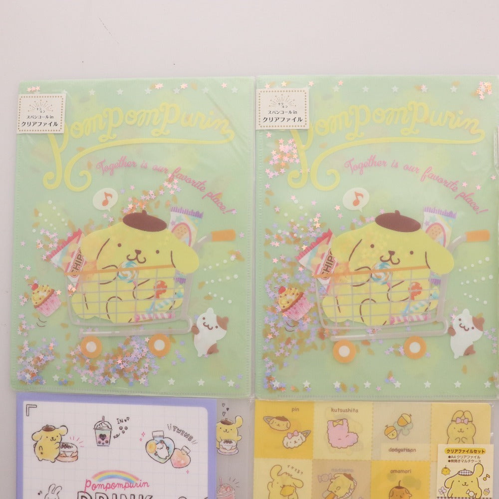 ■ サンリオ ポムポムプリン グッズ 11点セット まとめ売り 文房具 クリアファイル ポーチ ミラー ボールペン バッグ 未開封含む 未使用