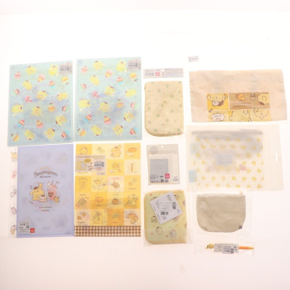 ■ サンリオ ポムポムプリン グッズ 11点セット まとめ売り 文房具 クリアファイル ポーチ ミラー ボールペン バッグ 未開封含む 未使用