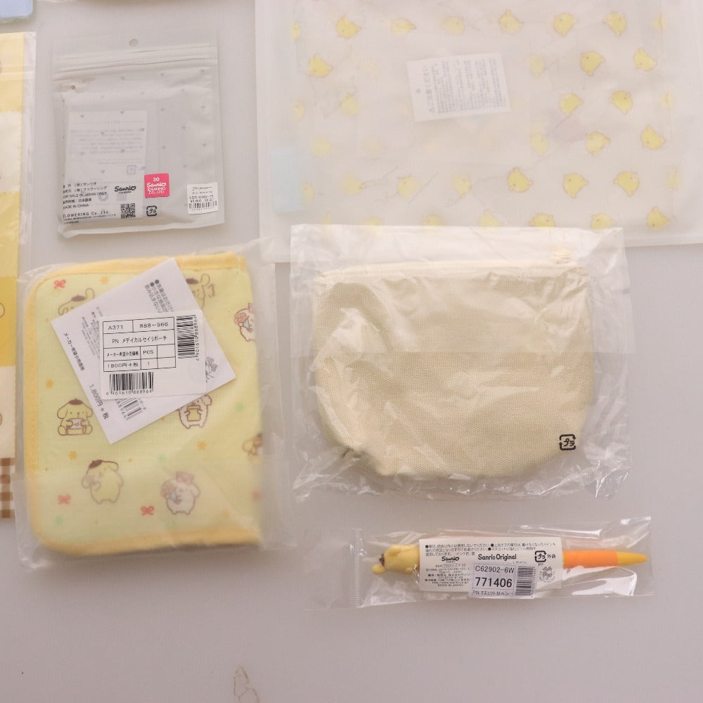 ■ サンリオ ポムポムプリン グッズ 11点セット まとめ売り 文房具 クリアファイル ポーチ ミラー ボールペン バッグ 未開封含む 未使用