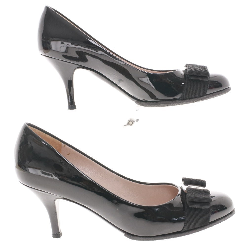 ■ Salvatore Ferragamo サルヴァトーレ フェラガモ パンプス 0644182 0070K 靴 レディース 4 1/2(22.5cm相当) ブラック 付属品付き