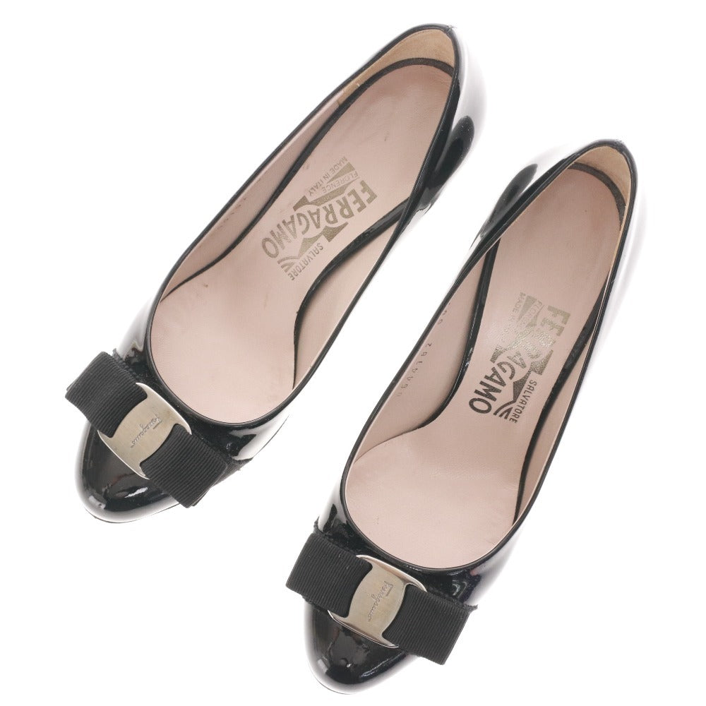 ■ Salvatore Ferragamo サルヴァトーレ フェラガモ パンプス 0644182 0070K 靴 レディース 4 1/2(22.5cm相当) ブラック 付属品付き