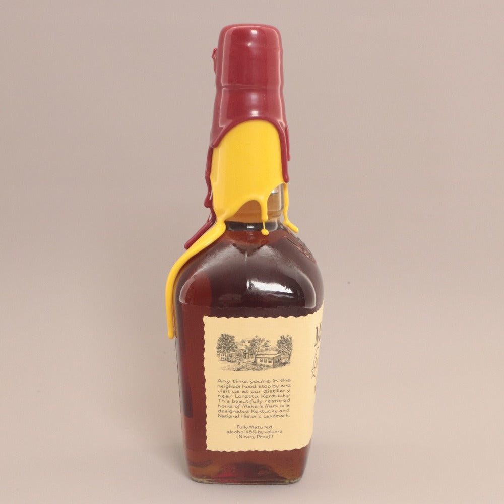■ Liquor: Maker's Mark Bourbon Whisky Double Wax / Wax Seal, Red & Yellow Top, 2 colors, 750ml, 45%, Unused, Unopened