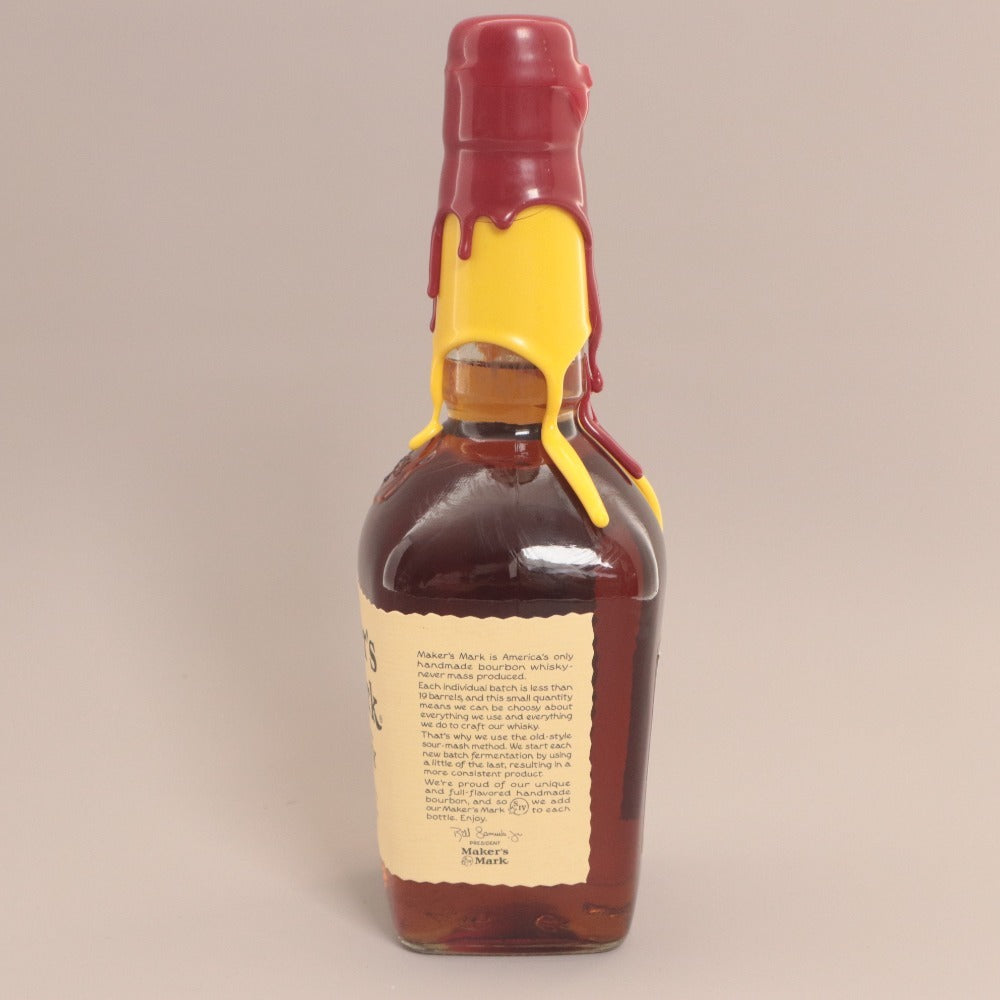 ■ Liquor: Maker's Mark Bourbon Whisky Double Wax / Wax Seal, Red & Yellow Top, 2 colors, 750ml, 45%, Unused, Unopened