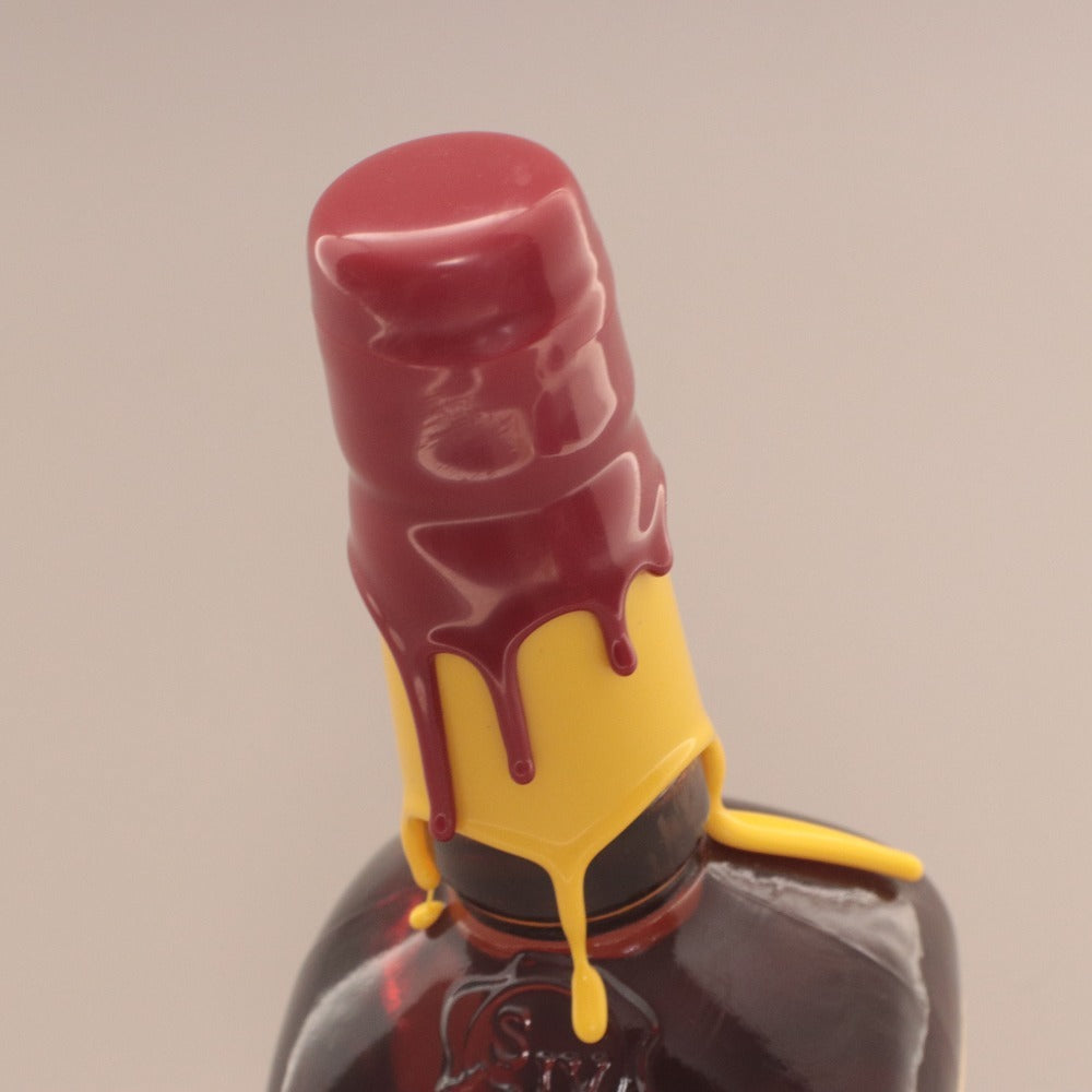 ■ Liquor: Maker's Mark Bourbon Whisky Double Wax / Wax Seal, Red & Yellow Top, 2 colors, 750ml, 45%, Unused, Unopened