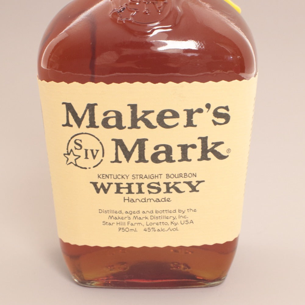■ Liquor: Maker's Mark Bourbon Whisky Double Wax / Wax Seal, Red & Yellow Top, 2 colors, 750ml, 45%, Unused, Unopened