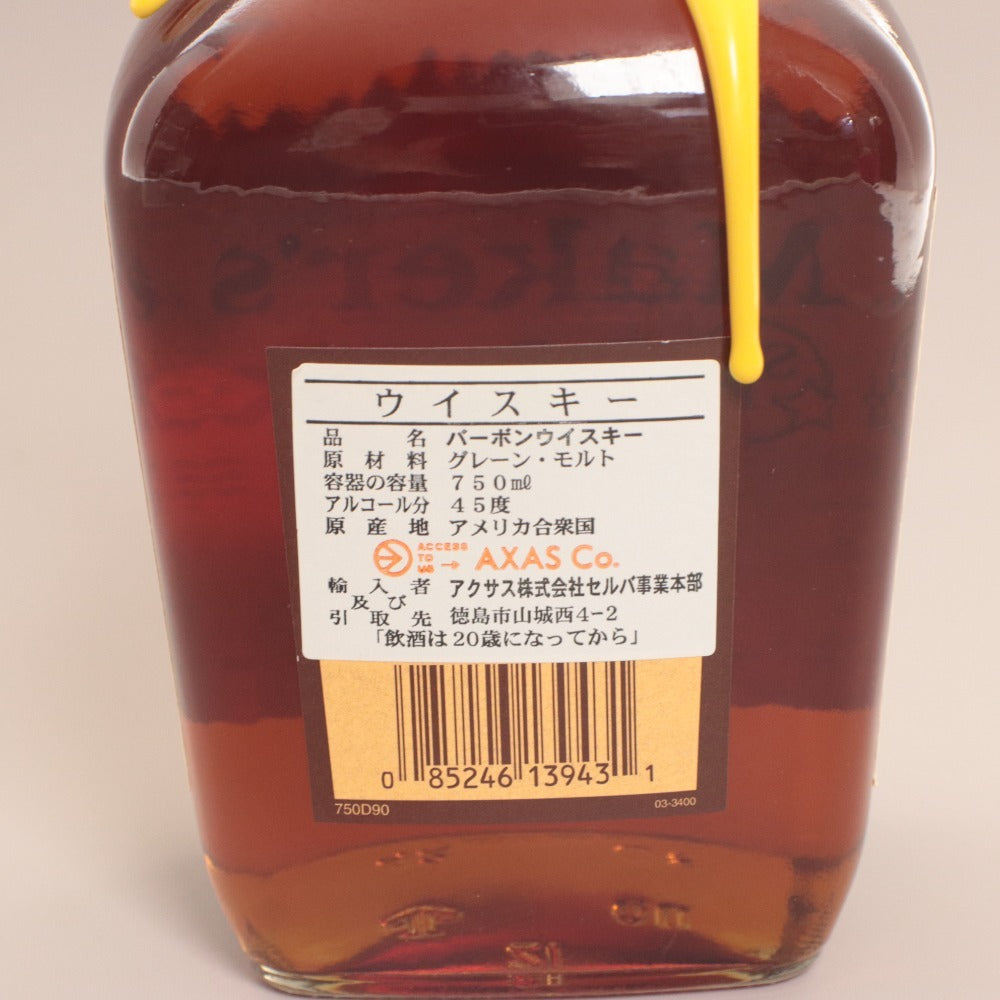 ■ Liquor: Maker's Mark Bourbon Whisky Double Wax / Wax Seal, Red & Yellow Top, 2 colors, 750ml, 45%, Unused, Unopened