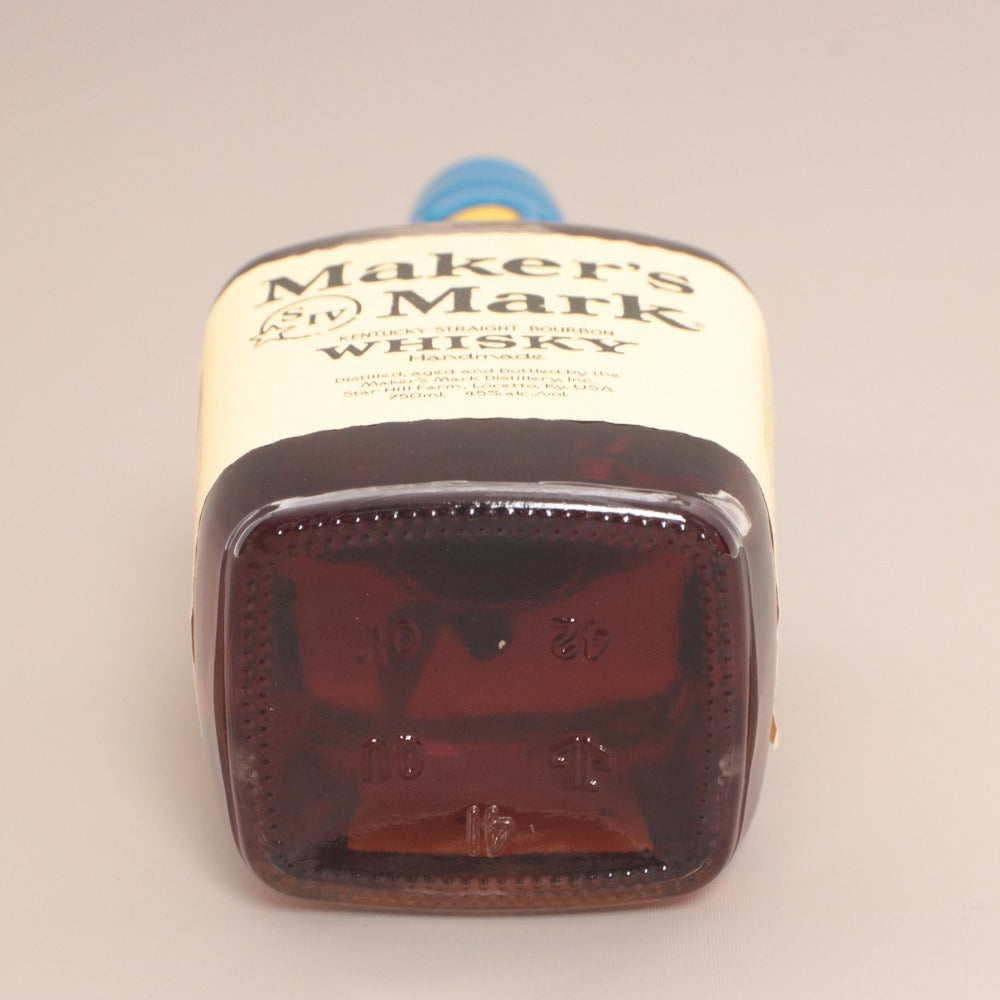 ■ Maker's Mark Bourbon Whiskey Double Wax/Seal Blue & Yellow Top 2-Color Special Limited Edition Bottle 750ml 45% Unused, Unopened