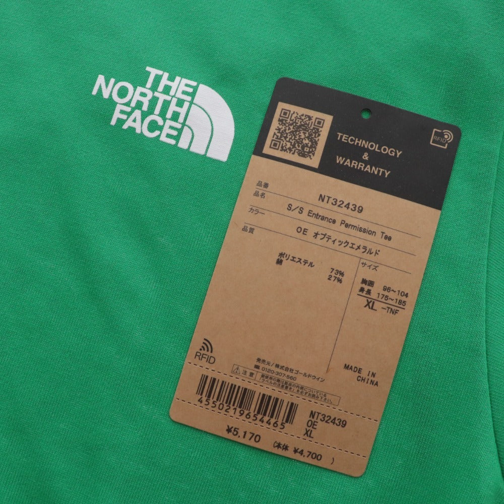 ■ ノースフェイス Tシャツ 半袖 トップス エントランスパーミッション メンズ XL グリーン系 タグ付き 未使用
