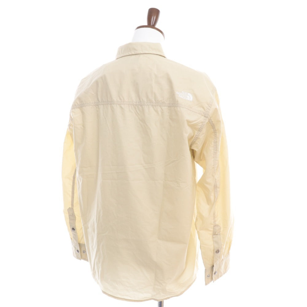 ■ ノースフェイス ロングスリーブヌプシシャツ 長袖 トップス ナイロン ジャケット 無地 ユニセックス L ベージュ系 タグ付き 未使用