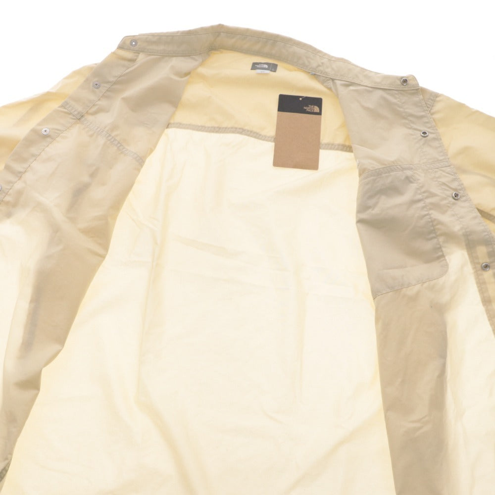 ■ ノースフェイス ロングスリーブヌプシシャツ 長袖 トップス ナイロン ジャケット 無地 ユニセックス L ベージュ系 タグ付き 未使用