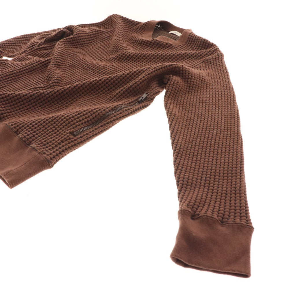 ■ TATRAS sweatshirt, long sleeve top, waffle fabric, with pocket, men's, 04, brown, with tag