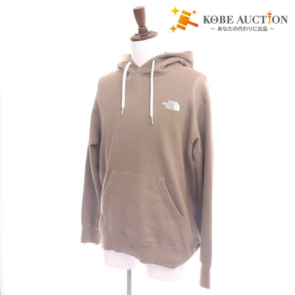 The North Face Back To Land Hoodie NT12430R, long-sleeved, fleece-lined top, Ebisu-exclusive, men's, size L, walnut and brown, with tags.