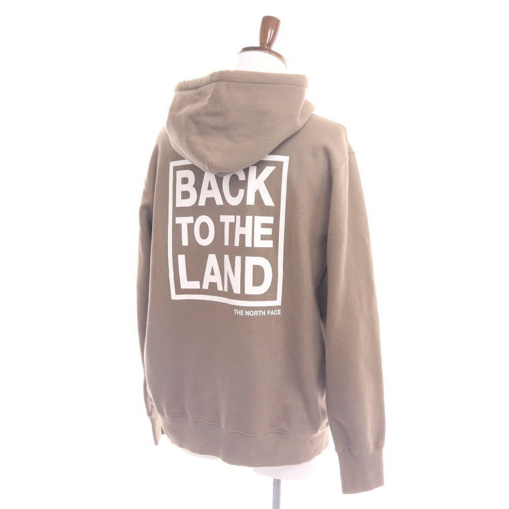 The North Face Back To Land Hoodie NT12430R, long-sleeved, fleece-lined top, Ebisu-exclusive, men's, size L, walnut and brown, with tags.