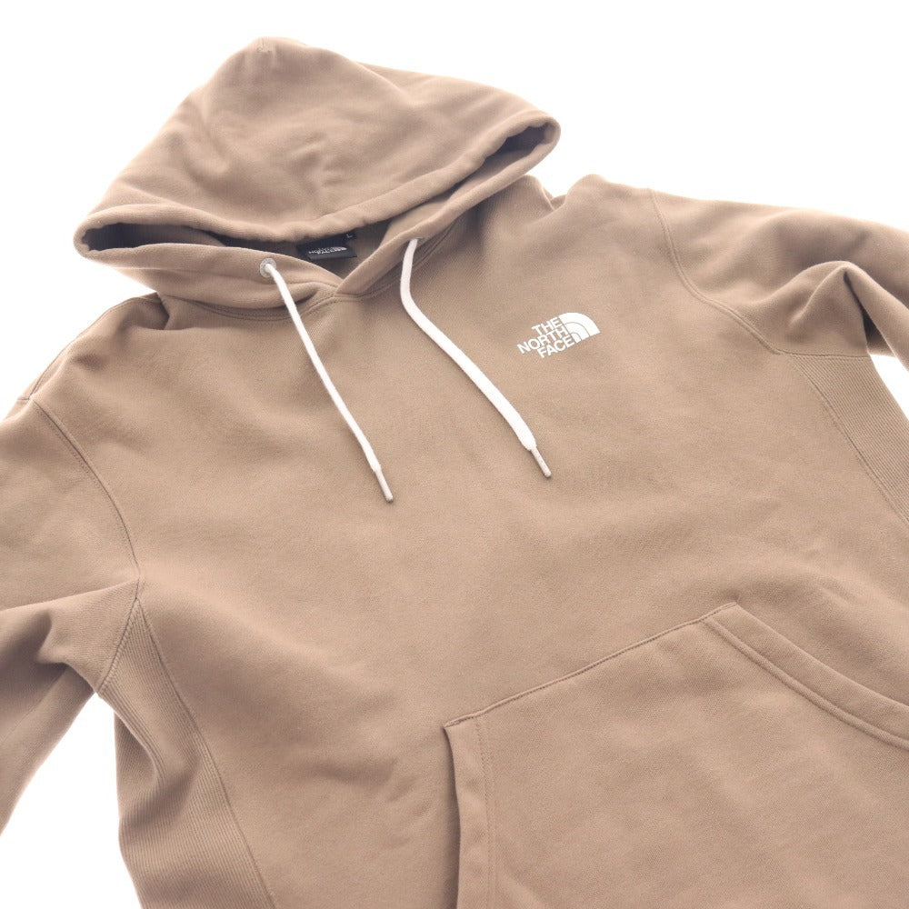 The North Face Back To Land Hoodie NT12430R, long-sleeved, fleece-lined top, Ebisu-exclusive, men's, size L, walnut and brown, with tags.