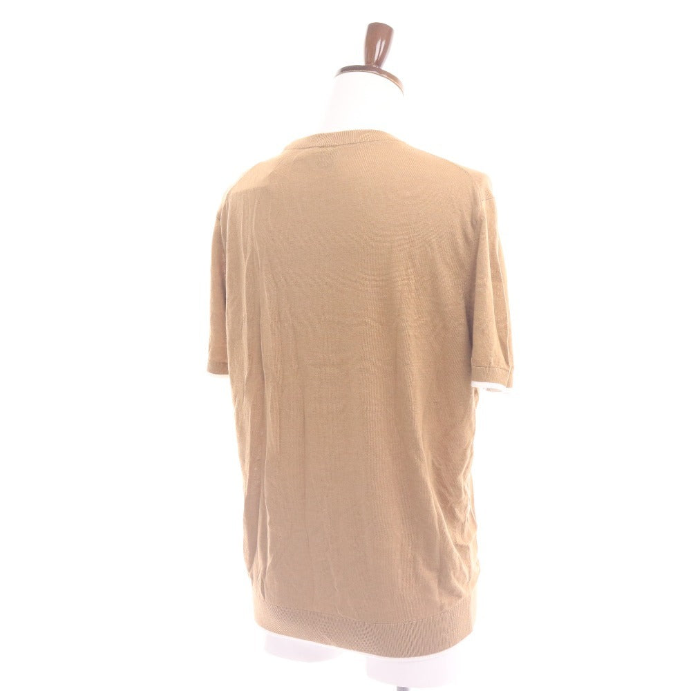 ■ ヒューゴボス ニットTシャツ ニットセーター Knit Wear 50496329 半袖 トップス メンズ M ブラウン ベージュ系 付属品付き 未使用