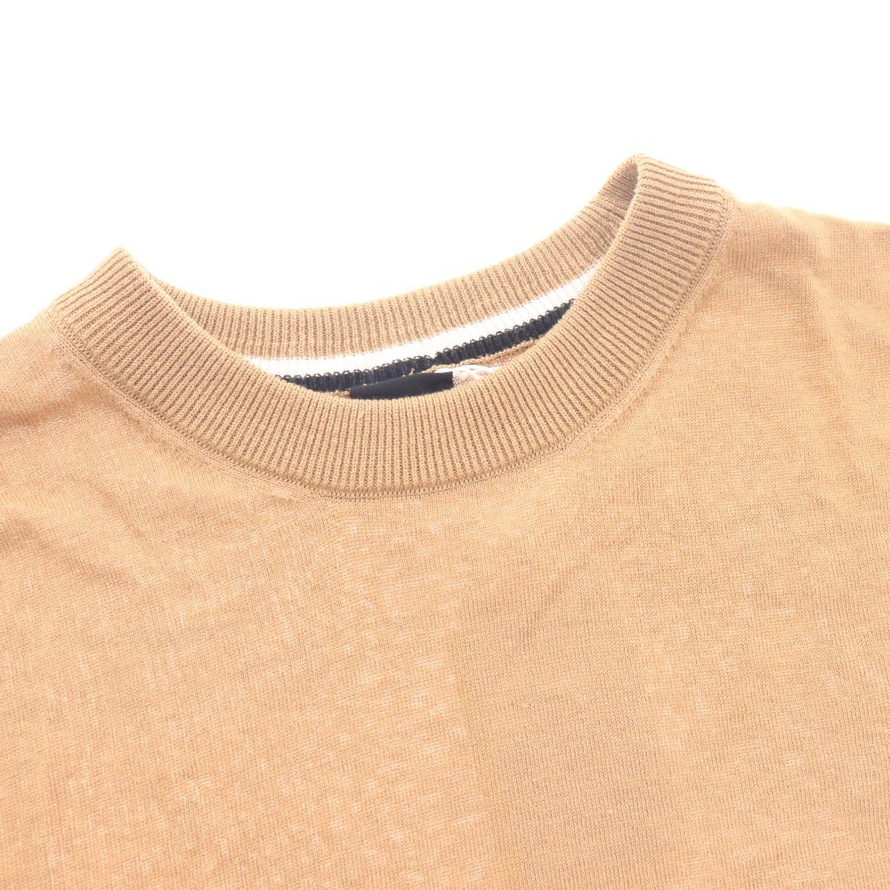 ■ ヒューゴボス ニットTシャツ ニットセーター Knit Wear 50496329 半袖 トップス メンズ M ブラウン ベージュ系 付属品付き 未使用