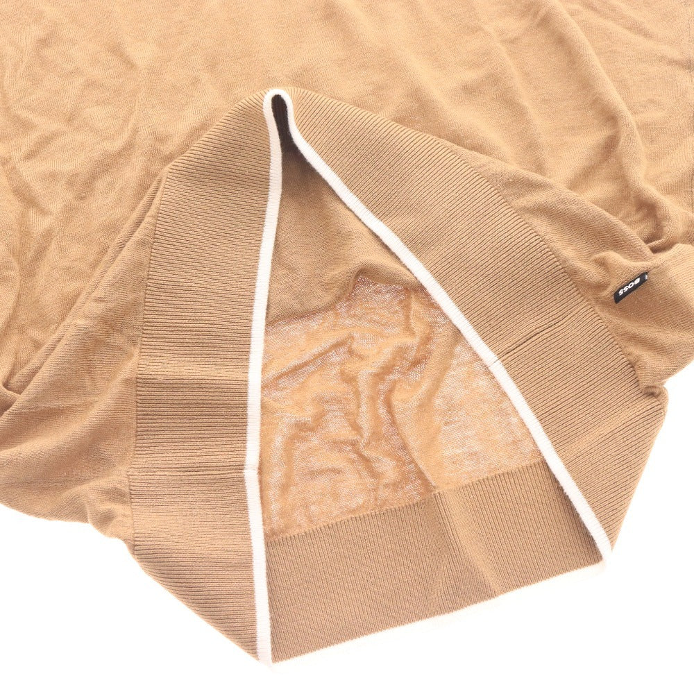 ■ ヒューゴボス ニットTシャツ ニットセーター Knit Wear 50496329 半袖 トップス メンズ M ブラウン ベージュ系 付属品付き 未使用