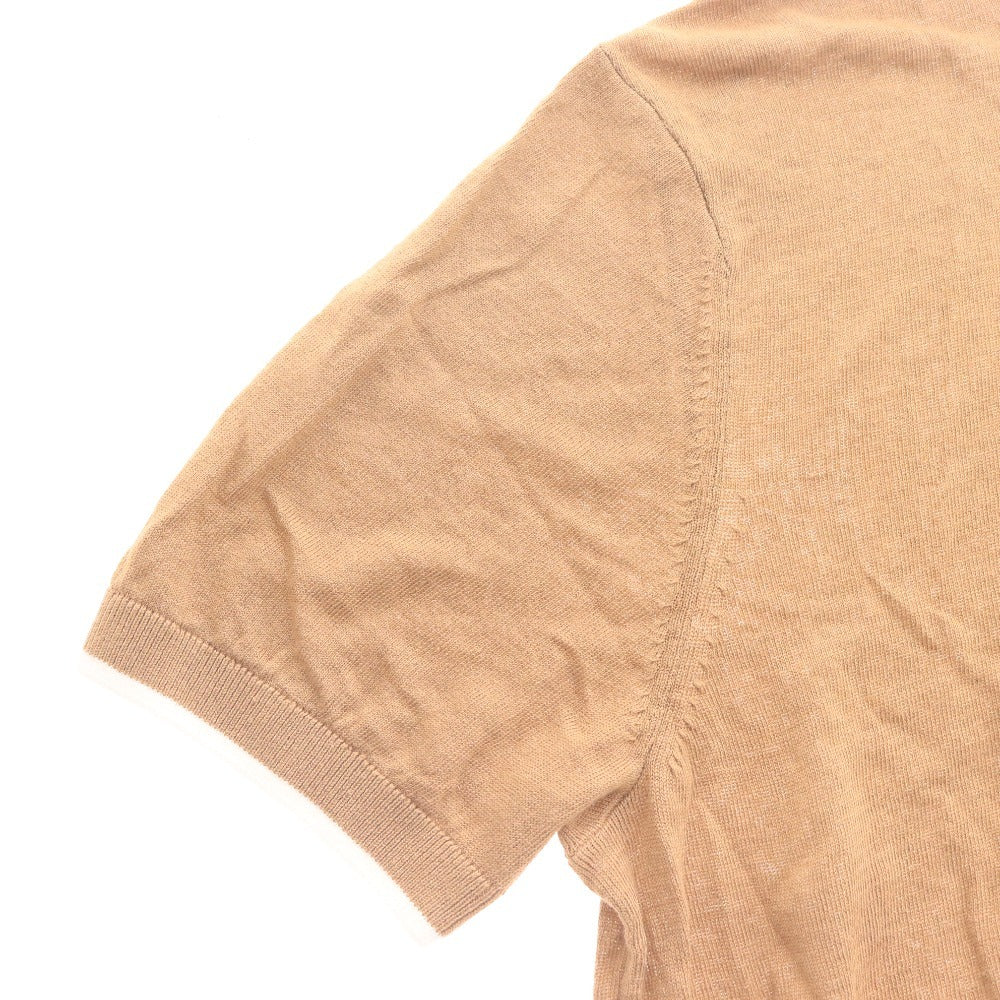 ■ ヒューゴボス ニットTシャツ ニットセーター Knit Wear 50496329 半袖 トップス メンズ M ブラウン ベージュ系 付属品付き 未使用