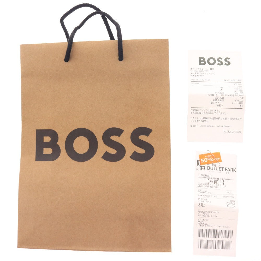 ■ ヒューゴボス ニットTシャツ ニットセーター Knit Wear 50496329 半袖 トップス メンズ M ブラウン ベージュ系 付属品付き 未使用