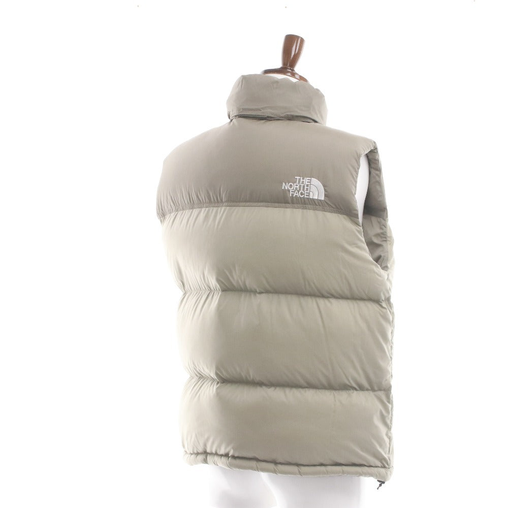 The North Face Down Vest Jacket ND92338, Men's Size L, Khaki Gray, Zippered, Pockets, Hooded