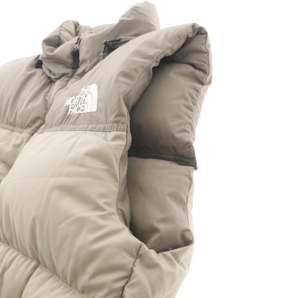 The North Face Down Vest Jacket ND92338, Men's Size L, Khaki Gray, Zippered, Pockets, Hooded