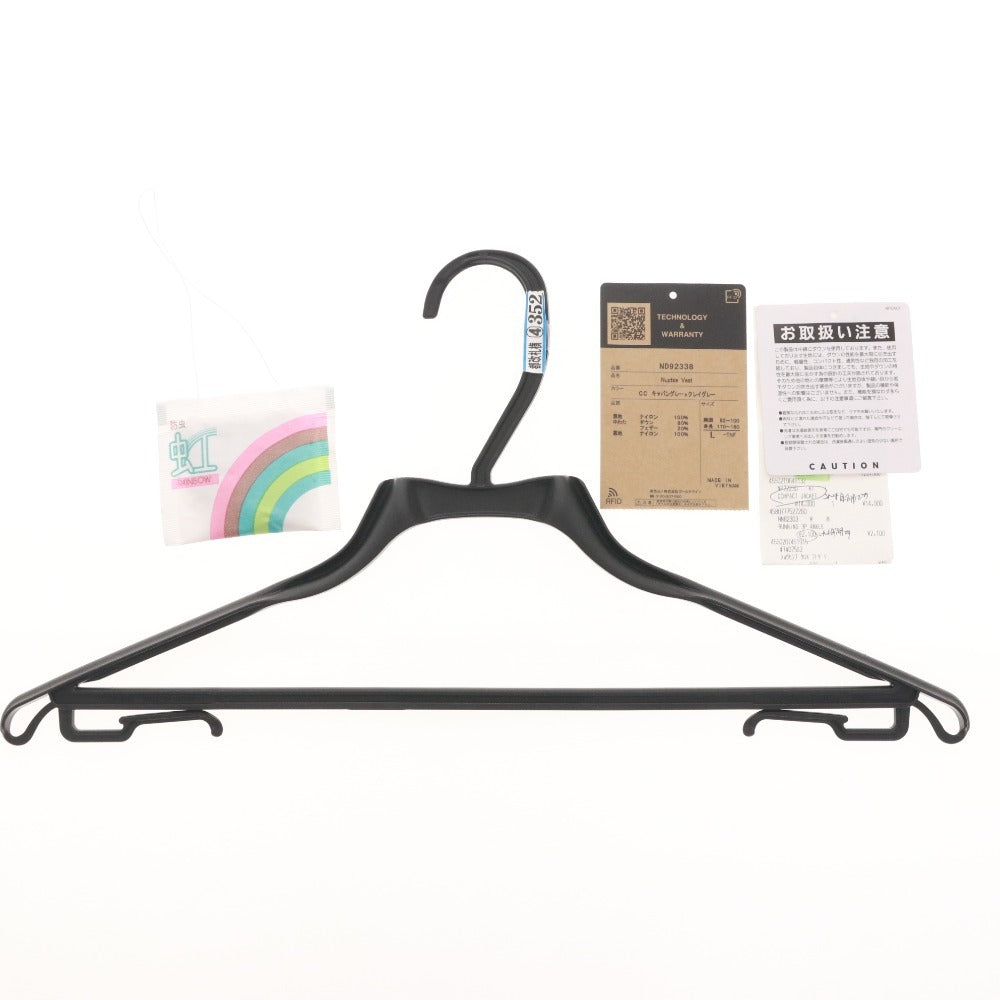 The North Face Down Vest Jacket ND92338, Men's Size L, Khaki Gray, Zippered, Pockets, Hooded