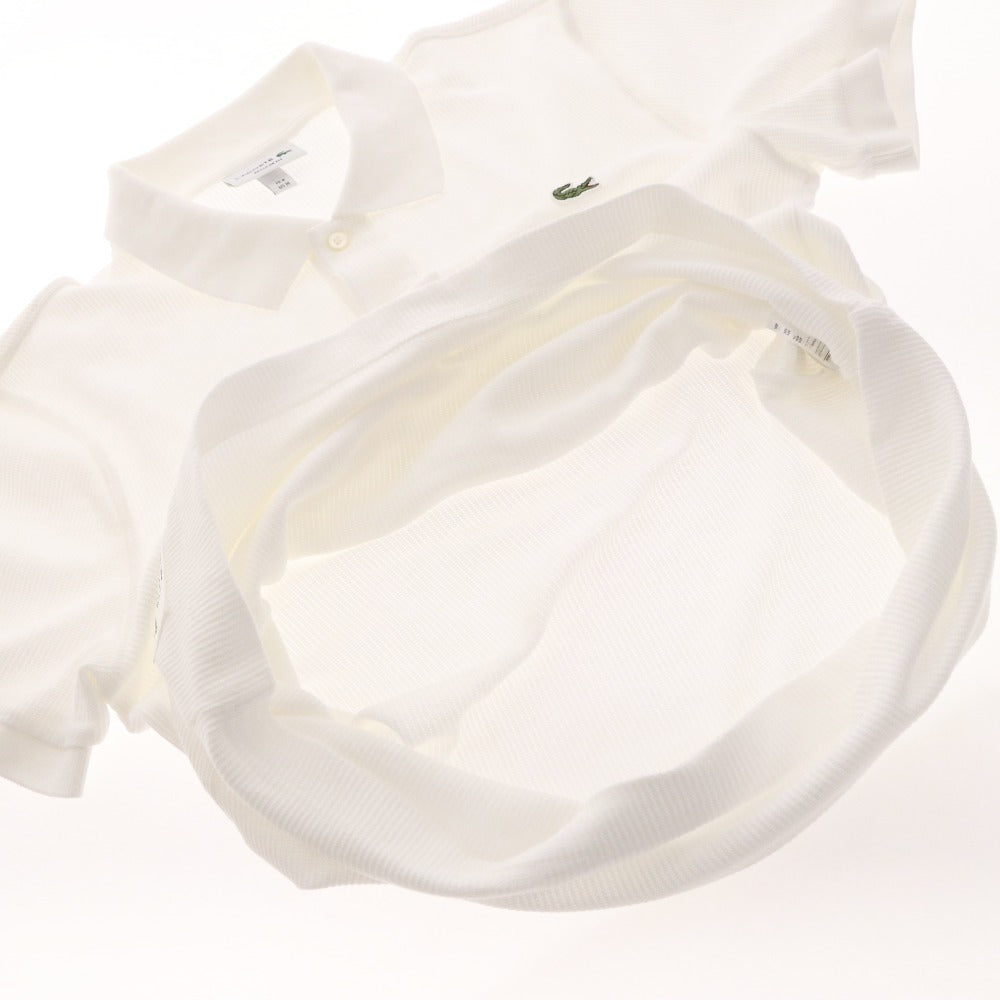 Lacoste polo shirt and shorts 2-piece set, top and bottoms, solid color, buttons, drawstring, pockets, accents, men's, size M, white, ivory