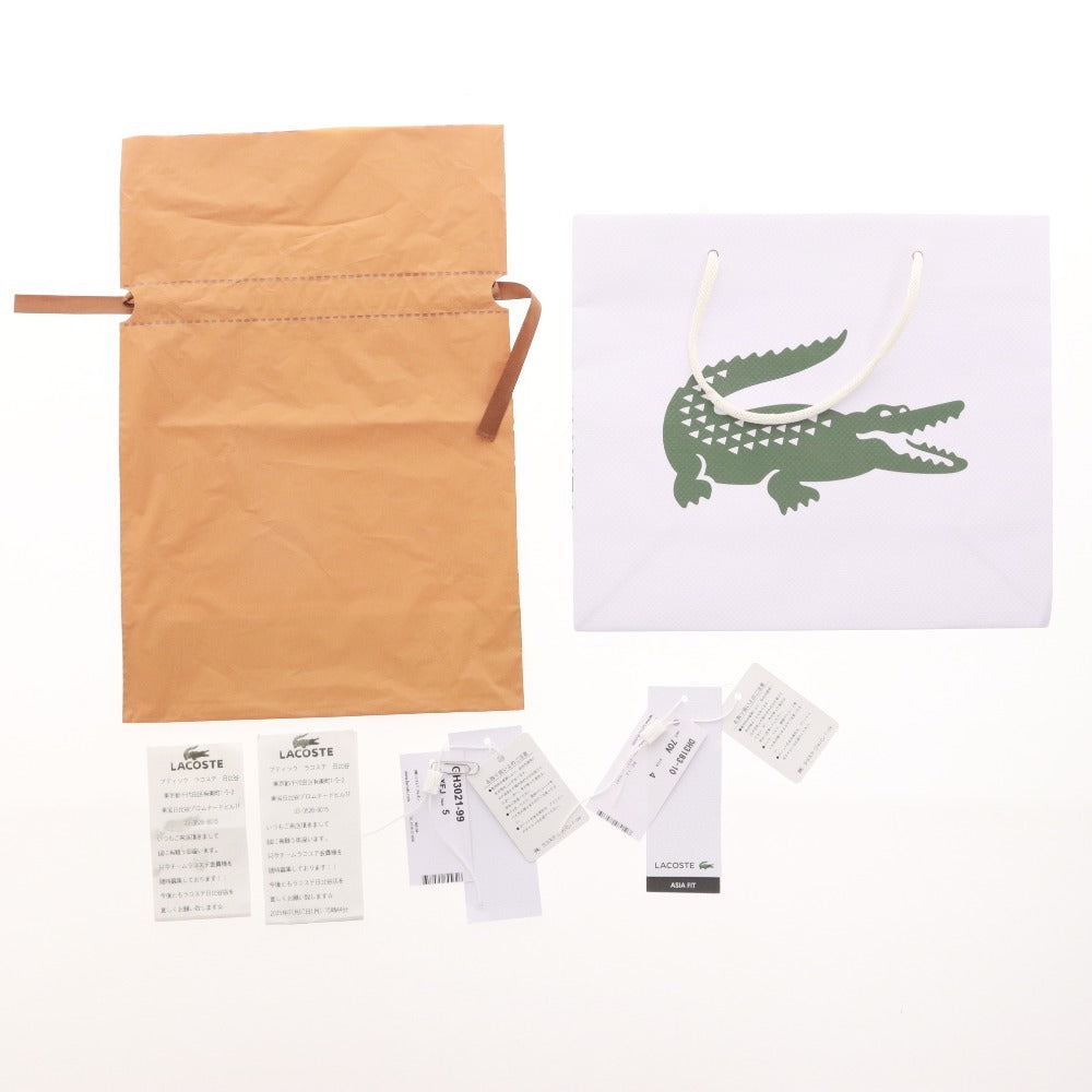 Lacoste polo shirt and shorts 2-piece set, top and bottoms, solid color, buttons, drawstring, pockets, accents, men's, size M, white, ivory